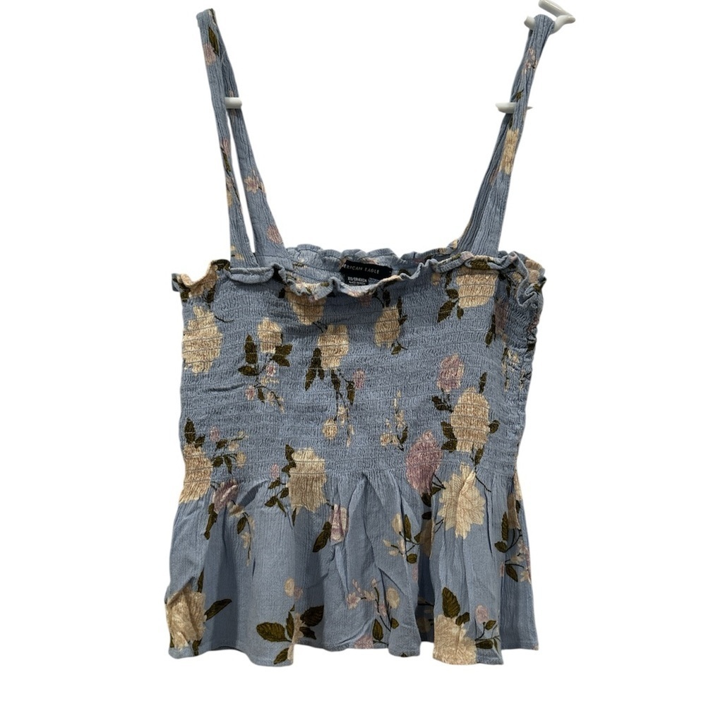 American Eagle Outfitters Blue Smocked Camisole